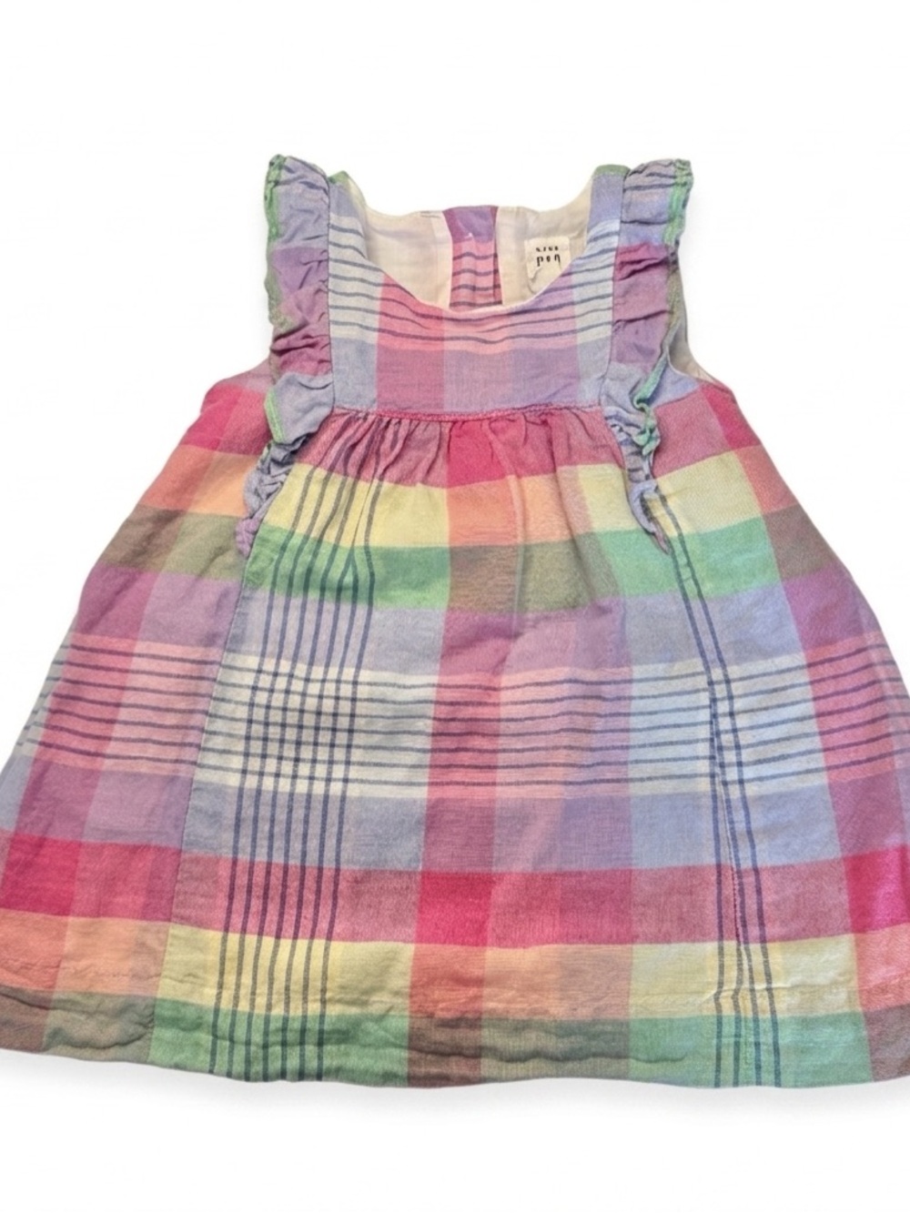 Baby Gap Rainbow Plaid Ruffle Dress